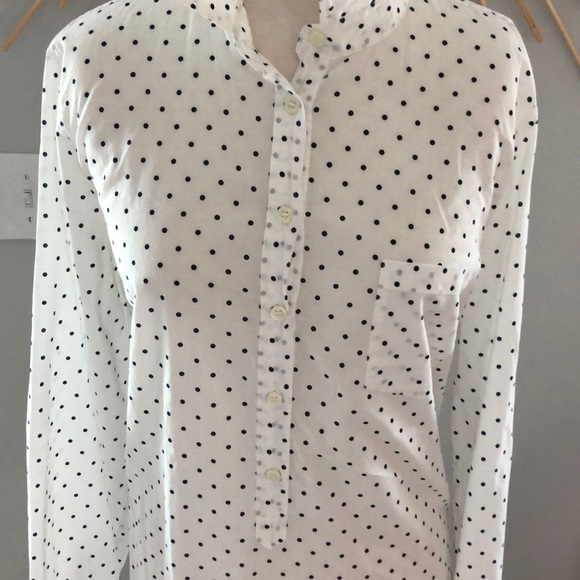 J. Crew Size L polka dot pop over button up - Picture 2 of 4